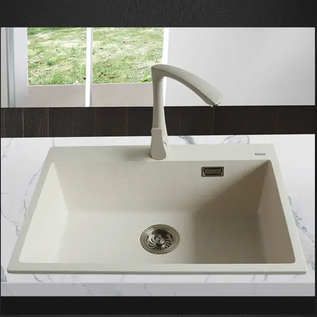 650 450 200mm Quartz Stone Kitchen Sink Granite Single Bowl Sink