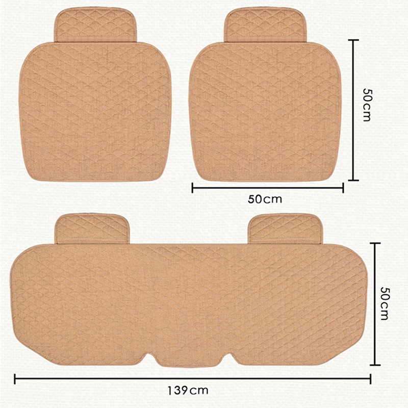 Льняная ткань, чехол для сиденья автомобиля, четыре сезона, передняя и задняя льняная подушка, дышащий протектор, коврик, автомобильные аксессуары, универсальный размер