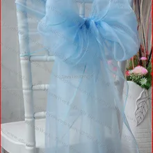 NO.19 небесно-голубая органза чехлы на стулья/стул шапки/крепежная створка стула для свадебного мероприятия и вечерние& Home& украшение для банкета ткани