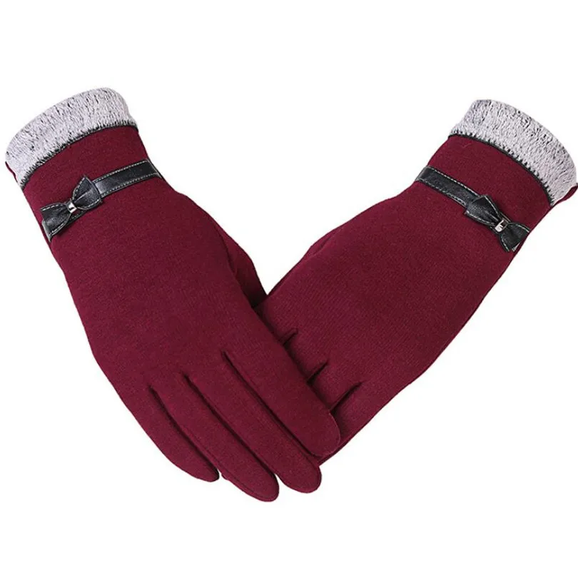 YRRETY New Winter Women Fashion Gloves Autumn Elegant Lace Splice Warm Mitts Full Finger Mittens Cashmere Female Wrist Gloves