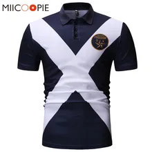 Повседневная мужская рубашка поло, летняя модная новинка, мужская Трикотажная рубашка с коротким рукавом контрастного цвета, приталенная рубашка поло с отложным воротником, XXXL
