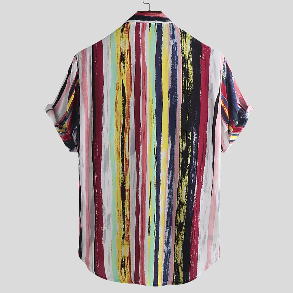 2019 Новая модная Высококачественная Мужская Роскошная стильная разноцветная одноцветная клетчатая летняя футболка с карманом круглая