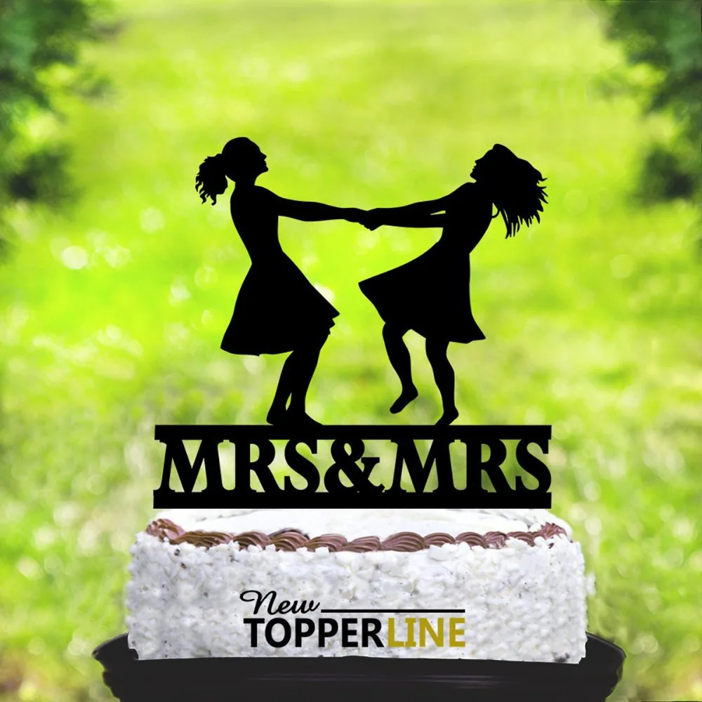 Same-sex lady and mrs Wedding Cake Topper,Mrs and Mrs  Cake Topper Silhouette,Same Sex wedding topper decor Supplies