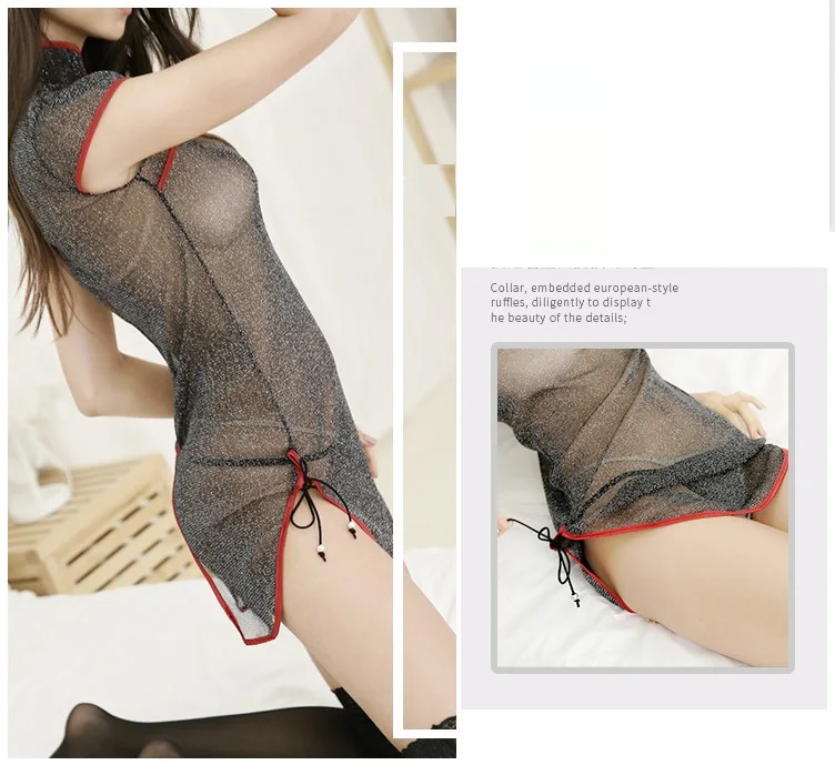 Woman Sexy Lingerie Erotic Cheongsam Costume Plus Size XXL 3XL (6)