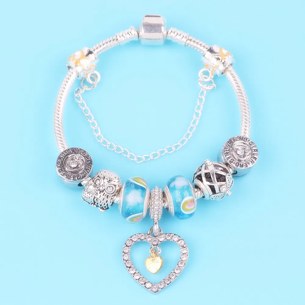 Ranqin Сова бусины радужные стеклянные бусины серии DIY Fit Женский браслет европейские Горячие ювелирные изделия