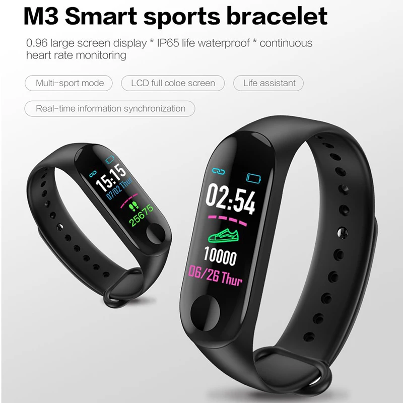 

M3 Plus Smart Wristband Smart Bracelet Sport Waterproof Blood Pressure Monitor Fitness Tracker Pedometer Smart Watch