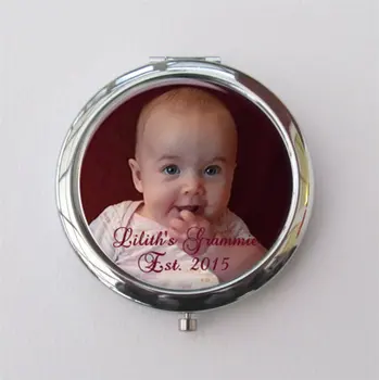 

personalize any text or photo Compact Mirror, Grandma Gift, customize Photo Gift For Grandma mother's day gifts bridesmaid favor
