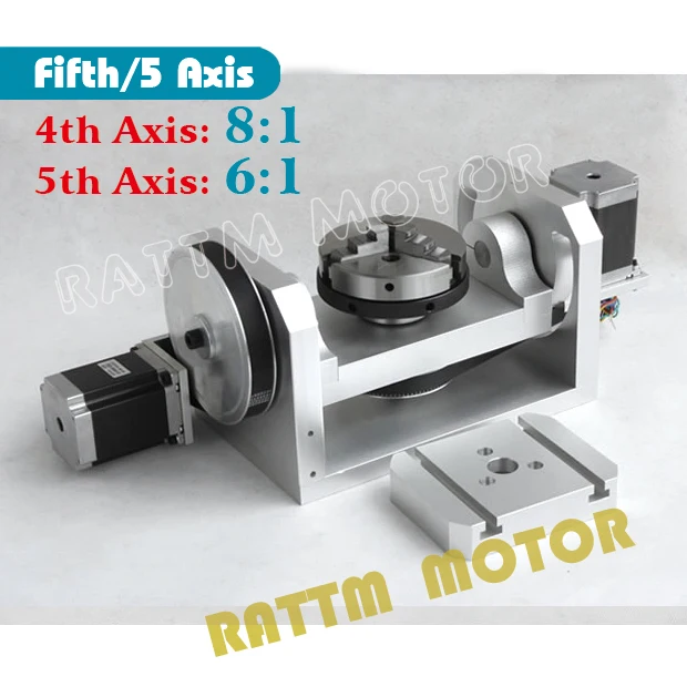 4-я и 5-я оси CNC делительная головка, ось, вращение пятая ось(с патроном) 3 кулачковый патрон CNC гравировальный станок