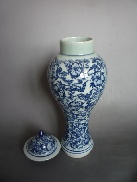 Редкие Цяньлун(1711-1799) Цинхуа porcelainbat и персики ваза, лучшая коллекция и украшения