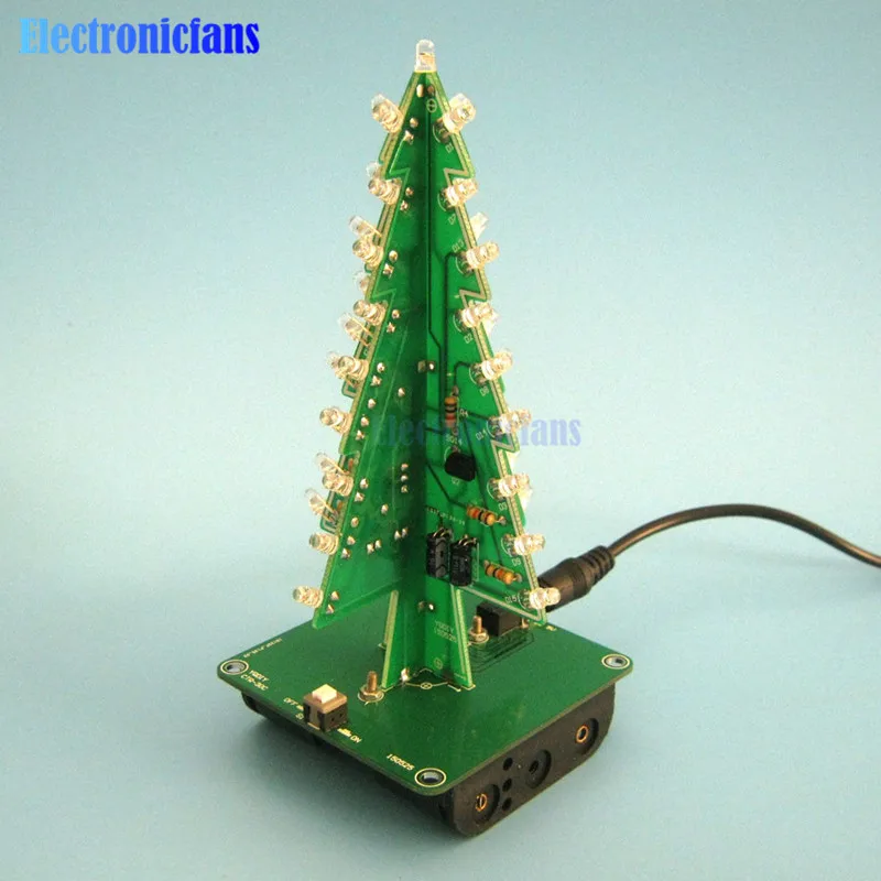 3D Xmas Tree DIY Kits 7 Color Light Flash LED Circuit Christmas Trees