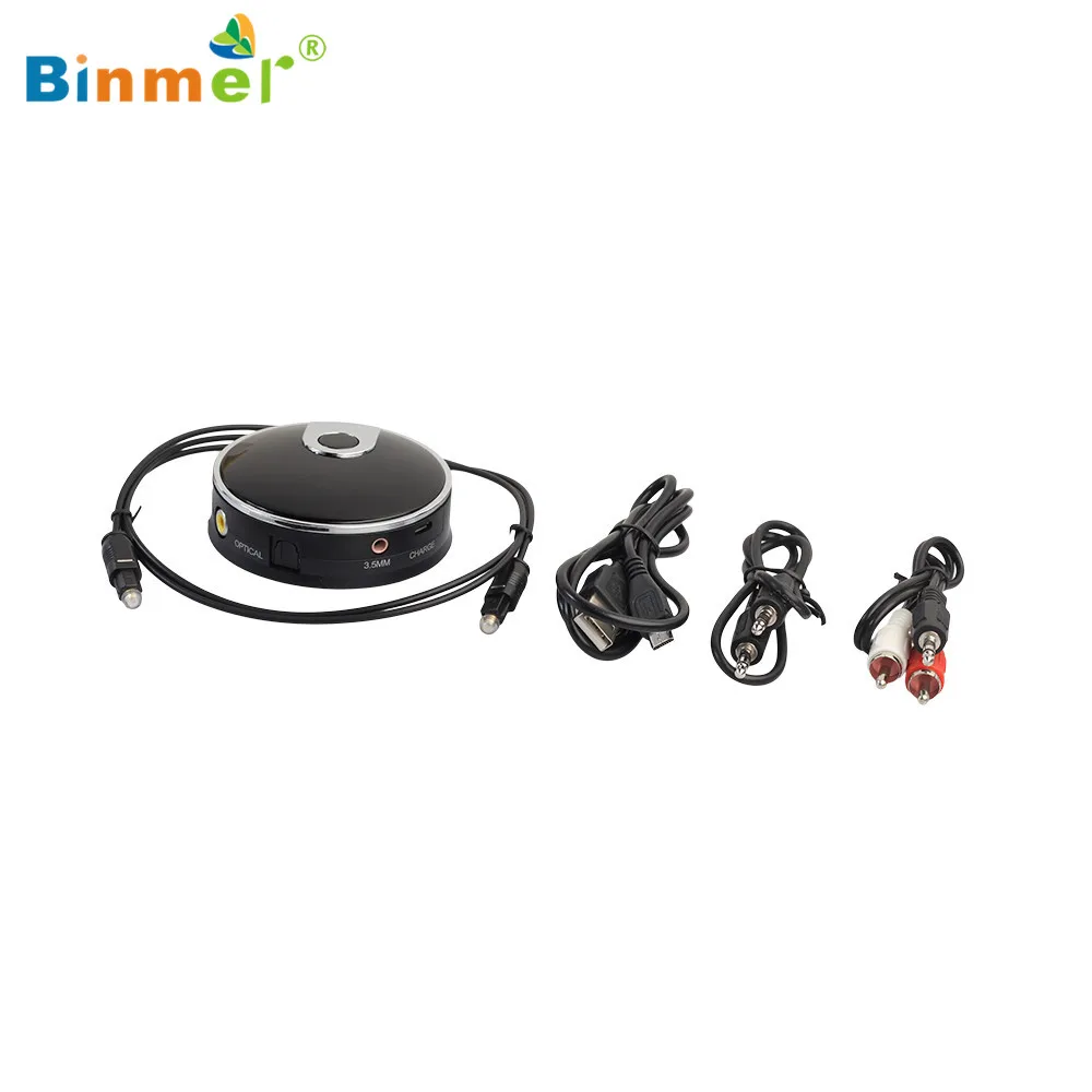Binmer Бесплатная доставка 2 RCA Беспроводной передатчик Bluetooth 4.0 Музыка Волокно передатчик оптический коаксиальный 3.5 мм Aux-в Вход 2017 сентября 1