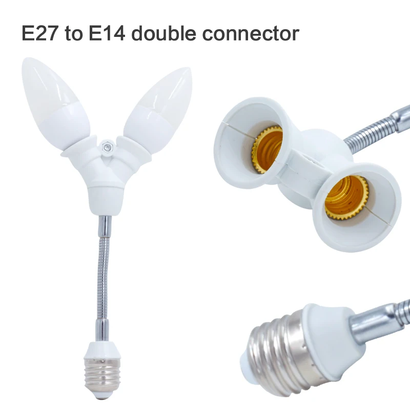 Гибкий E27 2* E14 4* E27 2* E27 ЕС к E27 удлинить светодиодный светильник лампы преобразования патрон конвертера адаптер гнездо типа MAX60W