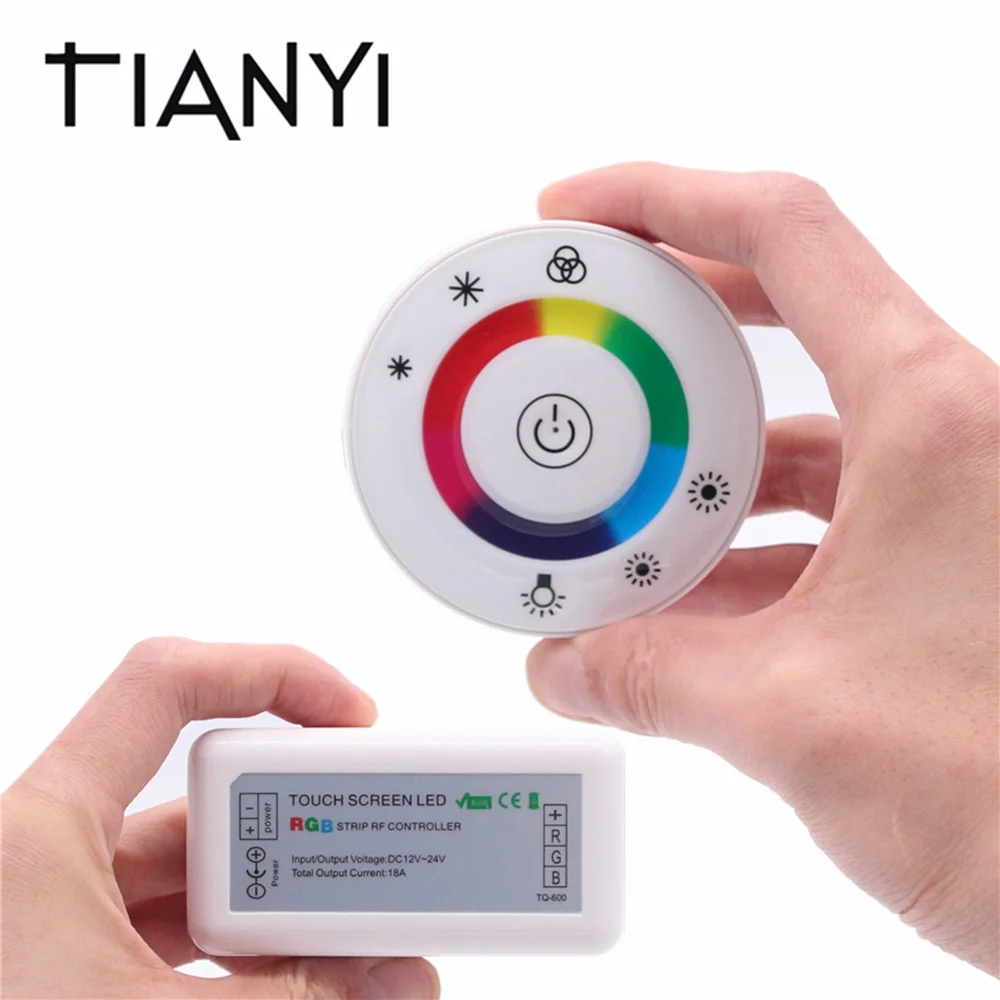 

DC12-24V RGB LED Controller 3Channels 18A LED RGB Touch Screen Round Remote Control For SMD 5050 2835 RGB LED Strip