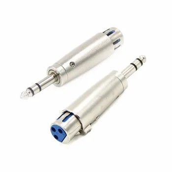 

5PCS/LOT Nickel plated 3Pin XLR Female Jack to 6.35mm Male Plug Stereo Microphone Adapter Connector