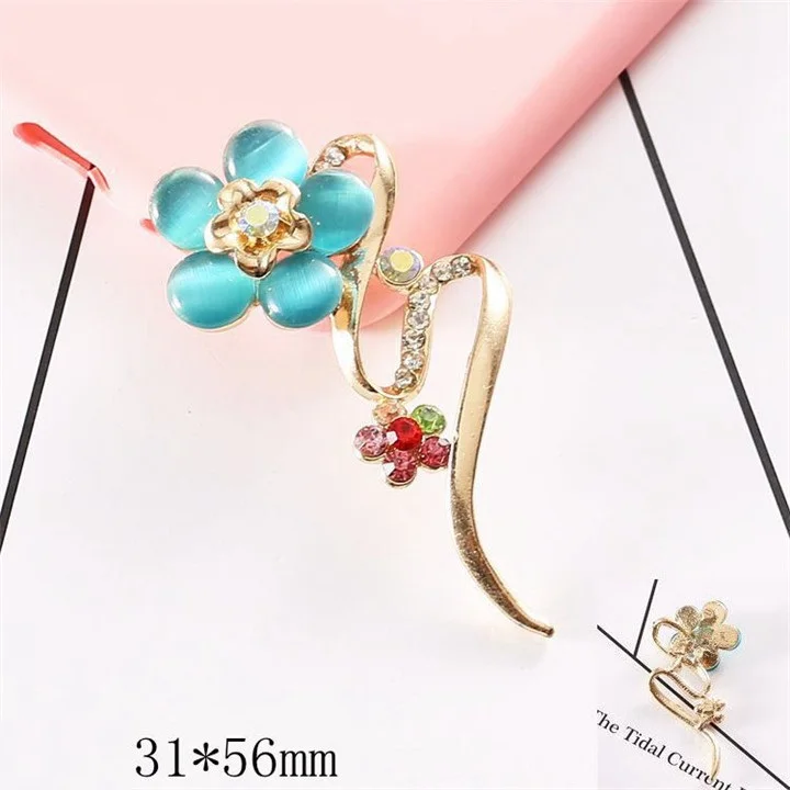 8   Colorful Flowers Rhinestones DIY Phone Mobile Shell Jewelry Accessories Alloy Stick Drill Jewelry Marking Phone Nails Decoration