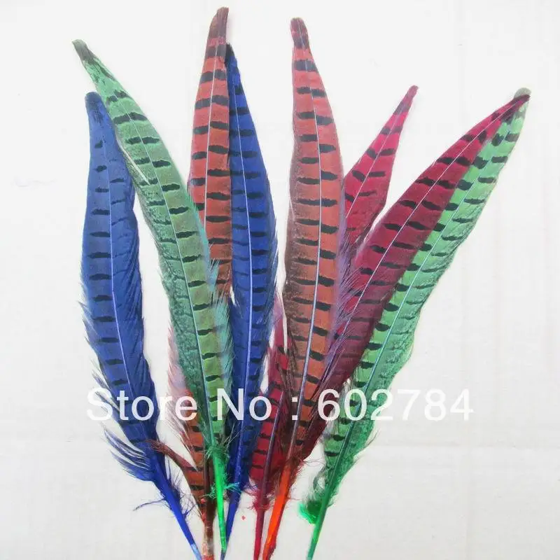 

Free shipping 300PCS 10-12 inches 25-30cm mix color ringneck pheasant feather dyed feather