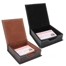 Из искусственной кожи памятки-СТИКЕРЫ Ящик для хранения держатель для карт для офиса школьный Органайзер принадлежности из искусственной кожи коробка для памятных вещей