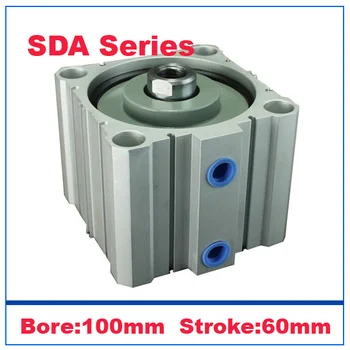 

High quality Cylinder 100mm bore 60mm stroke double acting valve actuator cylinder pneumatic SDA100-60 compact air cylinders