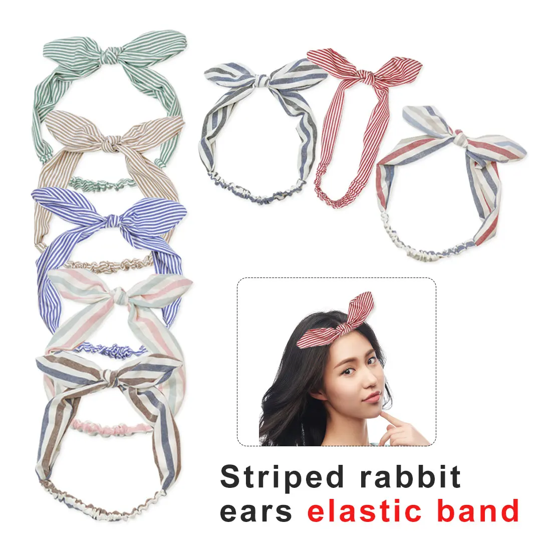

Cute Korean Women Girls Floral Flowers Fabric Bow Knot Hairband Headband Bunny Rabbit Ears Hair Hoop Band Accessories