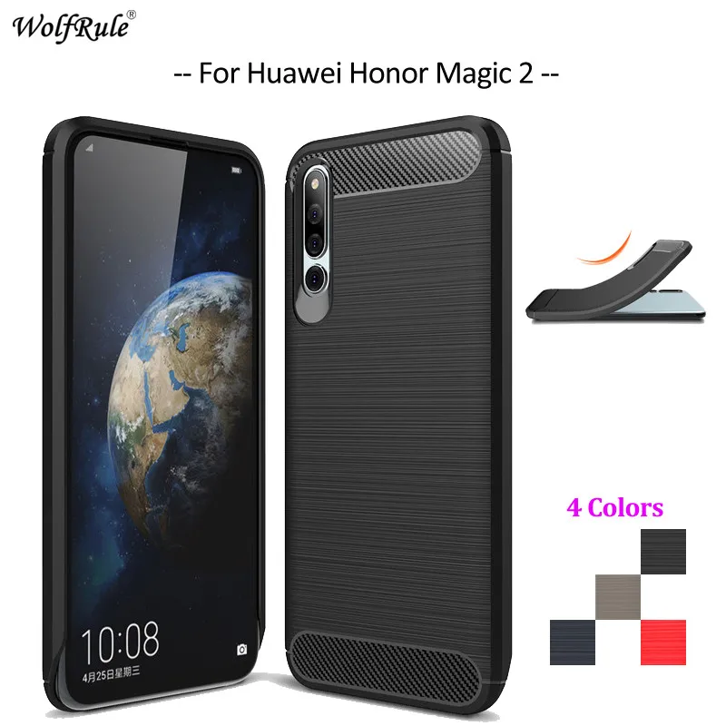 Чехол из углеродного волокна для телефона Huawei Honor Magic 2 чехол мягкого ТПУ задняя