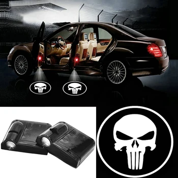 

2 PCS Wireless Welcome Lamp Led Decorative Light Car Associates Car Door Projector Light Punisher Logo for Volkswagen Golf Polo