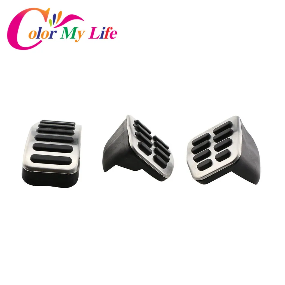 New Stainless Steel MT AT Gas Pedal Pads Car Pedal Cover for VW Polo 6N