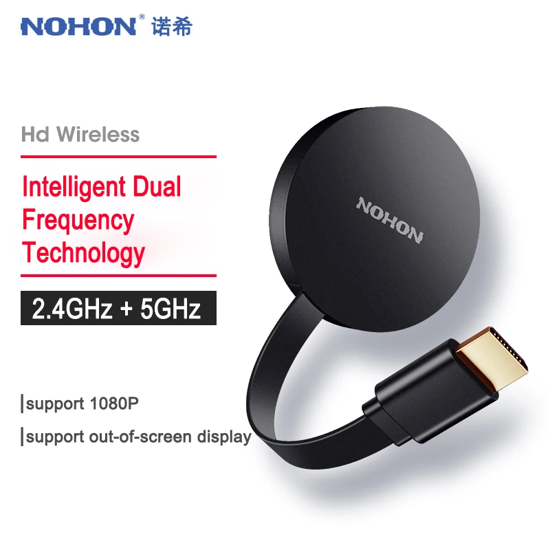 NOHON HDMI приемник для iPhone 8 X iPad samsung huawei Xiaomi беспроводной дисплей LAN 5 ГГц антенный адаптер домашний кинотеатр образование - Цвет: HDMI Receiver