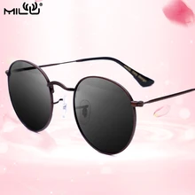 MILU Luxury Brand Logo Women sunglasses Round Fashion Outdoor Shopping Polarized Mirror UV400 Lens 3447