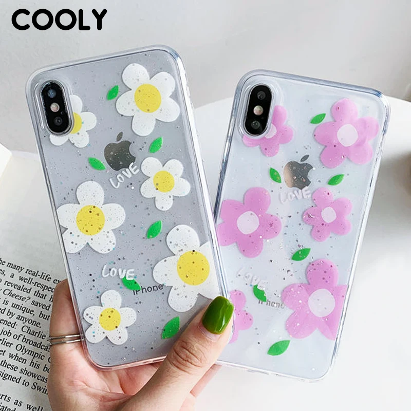 

COOLY Glitter Flower Case For Huawei Nova 3 3i 3e 4 4e P30 Pro P20 Lite Mate 20 Back Cover Soft TPU Silicone Coque Cartoon Capa