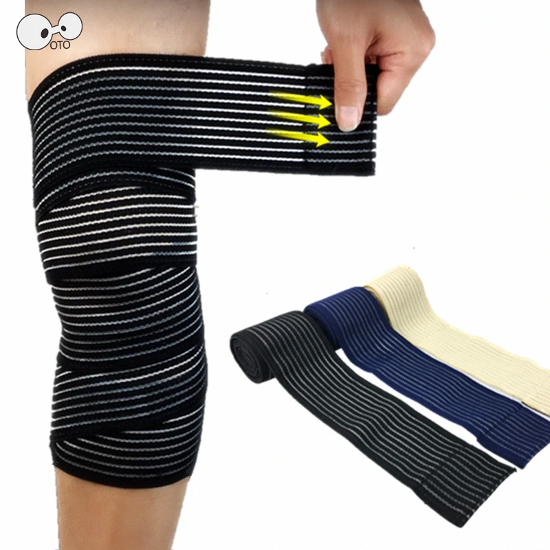 1PCS 1.8m*7.5cm Compression Weight Lifting Elastic Knee Bandages Leg
