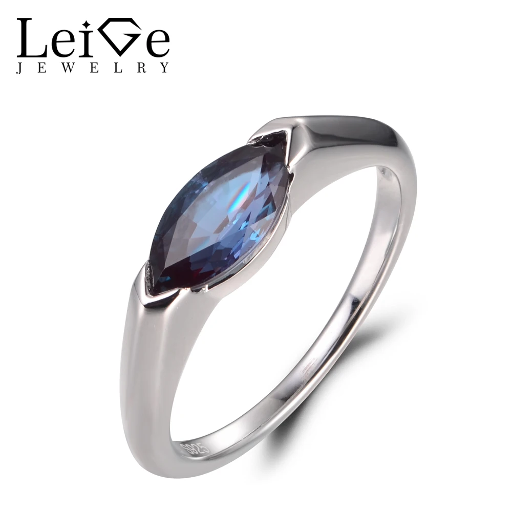 Leige jewelry unique promise rings alexandrite rings june birthstone
