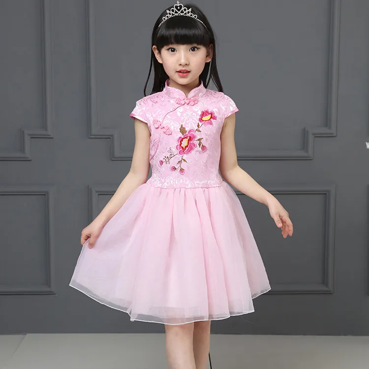 Children Evening Dresses For Girls 2018 Summer O neck Princess Wedding