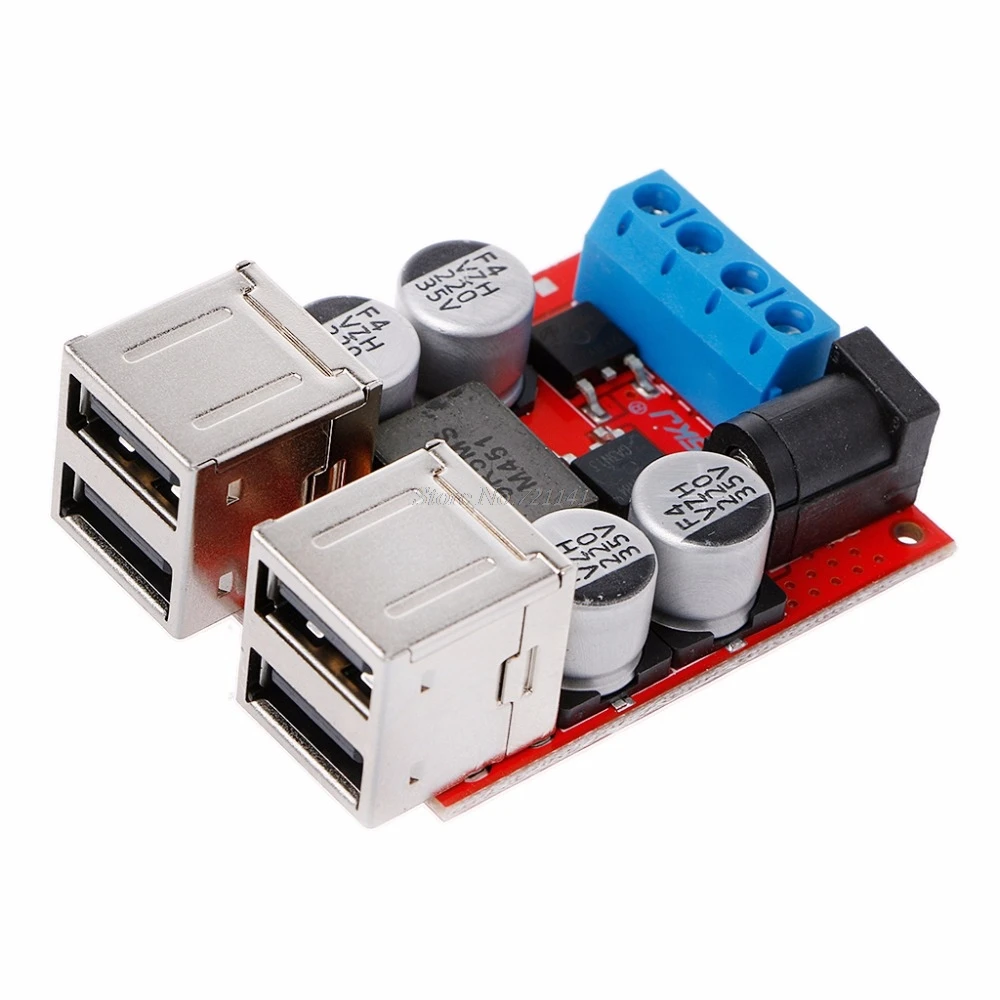 Зарядный модуль для автомобиля DC 8V 35V к 5V 8A 4 порта USB выход мобильное зарядное