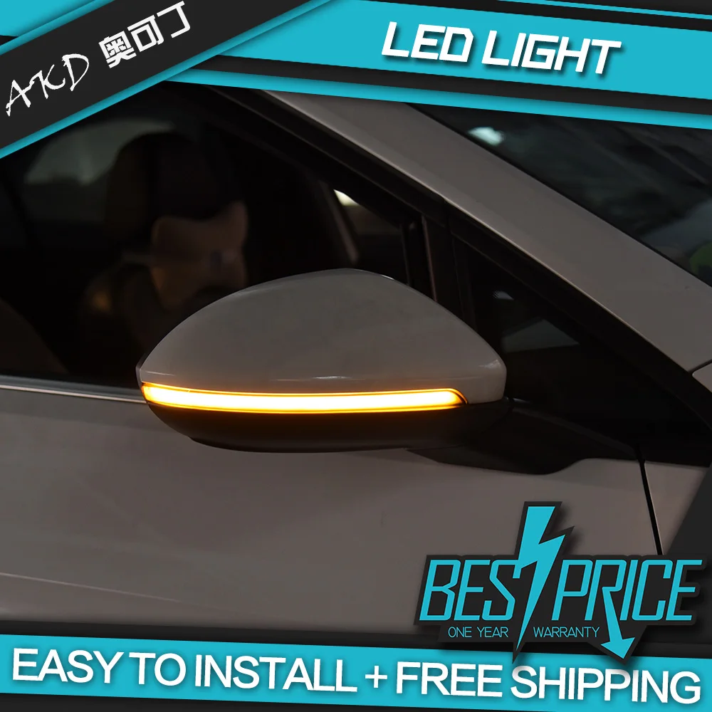 

AKD 1Set Led Turn Light Rearview Mirror Light for VW GOLF 7 MK7 MK7.5 GTI R 2013-2019 Flowing Dynamic Sequential Side Wing