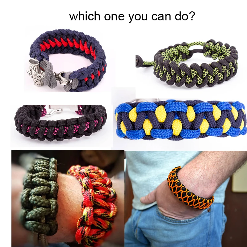 Норвежский викинг Paracord бисер с рунами кулон Diy Набор плетеный браслет Тор молот