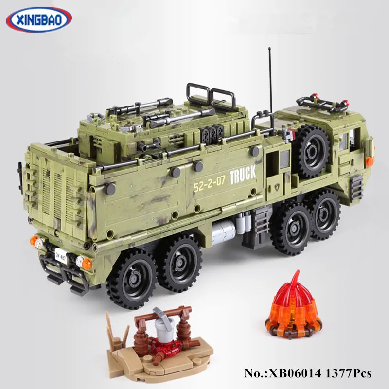 

IN STOCK XINGBAO 06014 1377PCS Military Series The Scorpion Heavy Truck Set Building Blocks Bricks Toys Children Christmas Gift