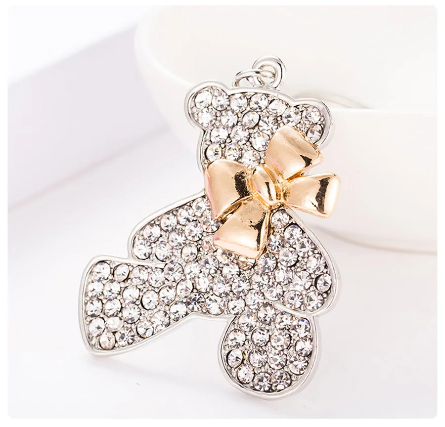 Super Cute Bowknot Little Bear Key Chain Holder Pendant For Bag Handbag