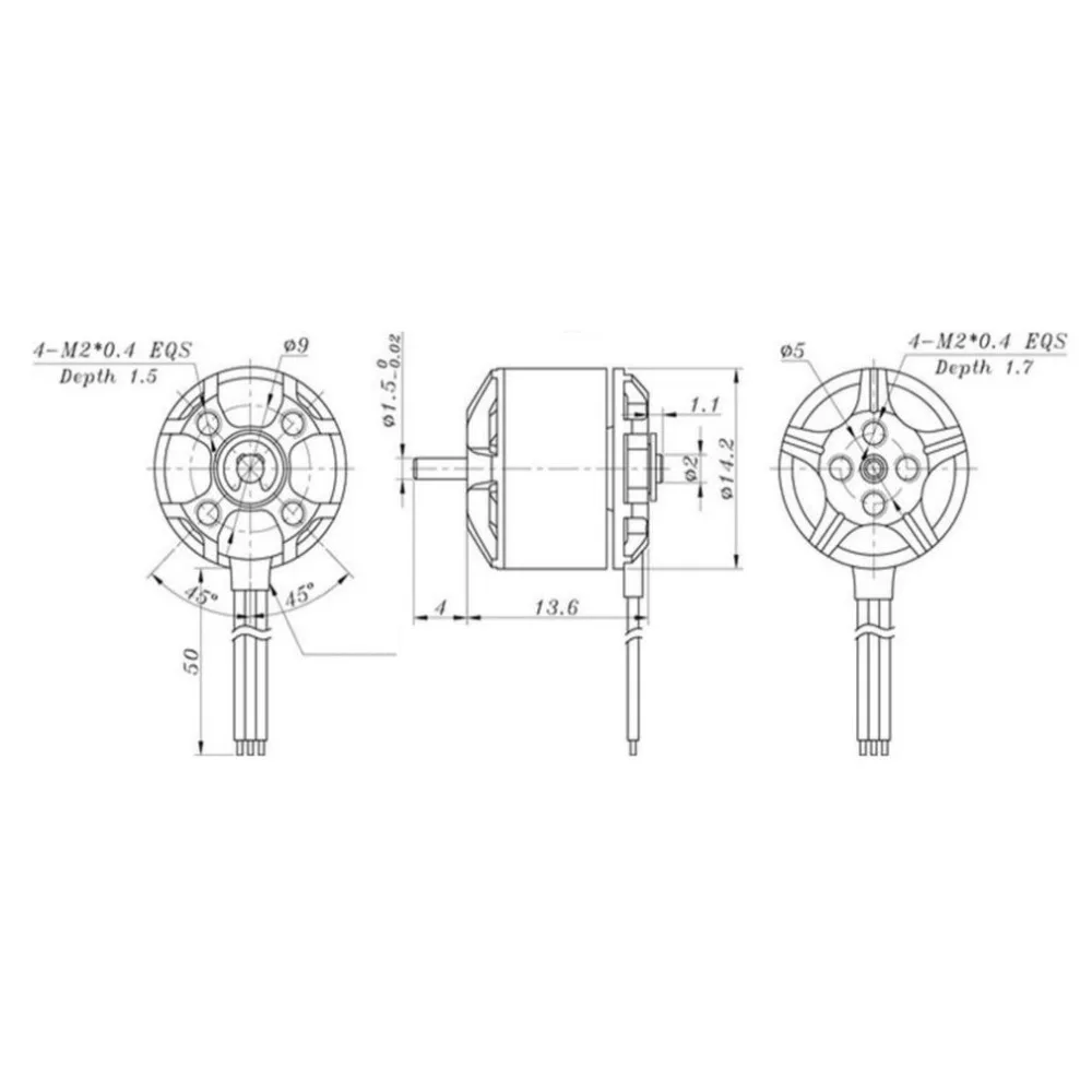 4 шт. 1106 7500KV 3-4 S миниатюрный бесщёточный электродвигатель для RC дистанционного управления FPV гоночный Дрон, Мультикоптер пропеллер DIY запасные части