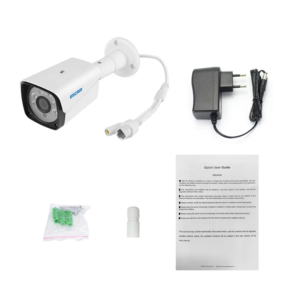 ESCAM QH002 IP камера HD 1080P Onvif H.265 P2P Открытый IP66 водонепроницаемый ИК Пуля с умным анализом функция безопасности