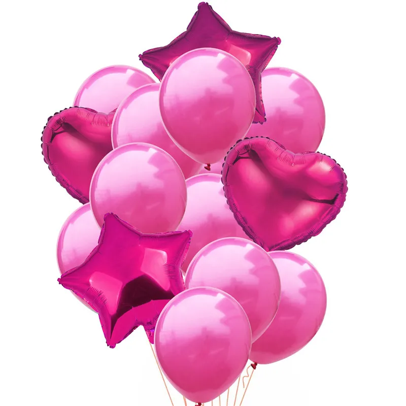 14 шт./лот, набор конфетти из смешанного розового золота с воздушным шаром на день рождения, воздушный шар на свадьбу, день рождения, декоративный шар, сделай сам - Цвет: 14pc Rose 1