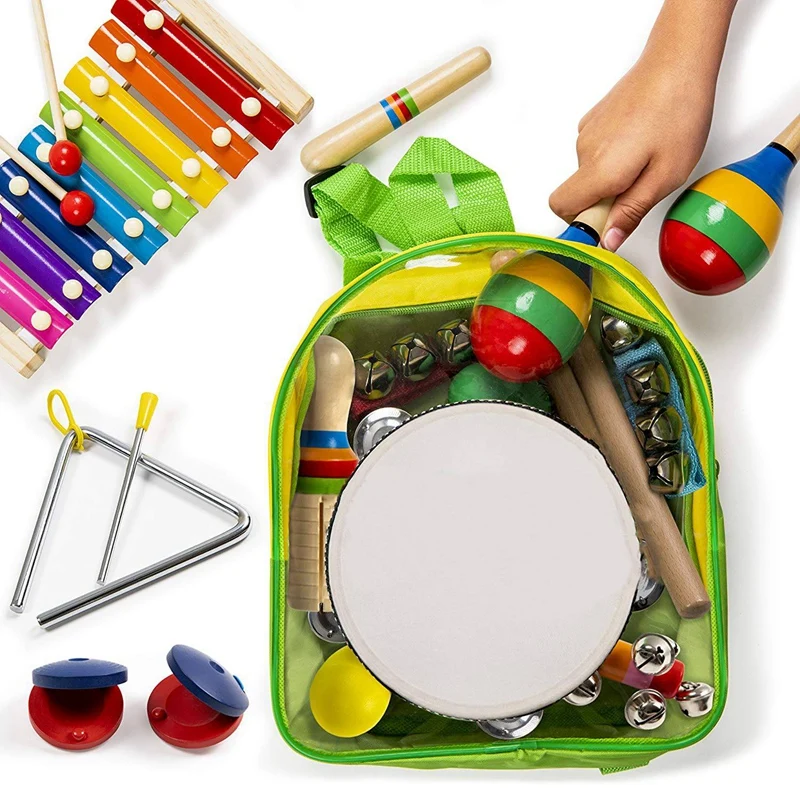 Инструменты для малышей и дошкольников деревянная перкуссия для мальчиков и девочек, включая ксилофон-продвижение раннего развития