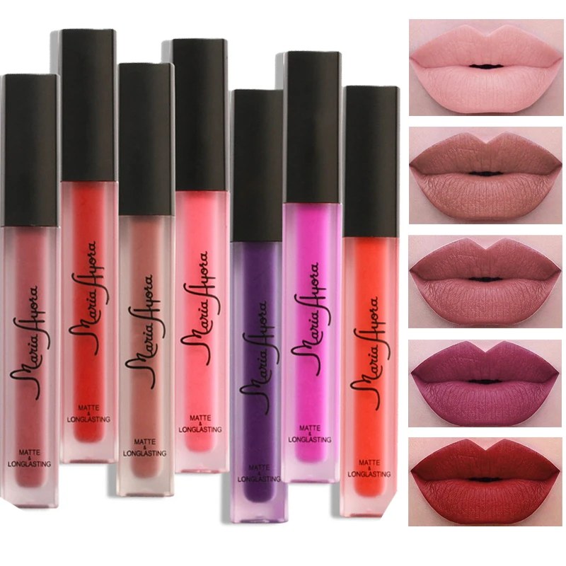 NICEFACE Nude Liquid Lipstick Matte Velvet Lip Gloss+ Set 