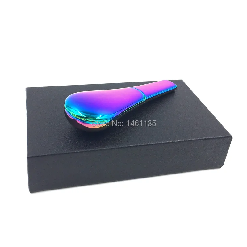

NEW ice blue spoon shape Detachable Metal Smoking Pipe TobaccoCaseSmoking weeds, cigarette pipes, and unique shapes of tobacco
