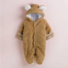 3-24 Months Outfit NewbornWarm Winter Newborn Baby Girls Boys Coral Fleece Hoodie Jumpsuit Romper Outfits Baby Boys Costume