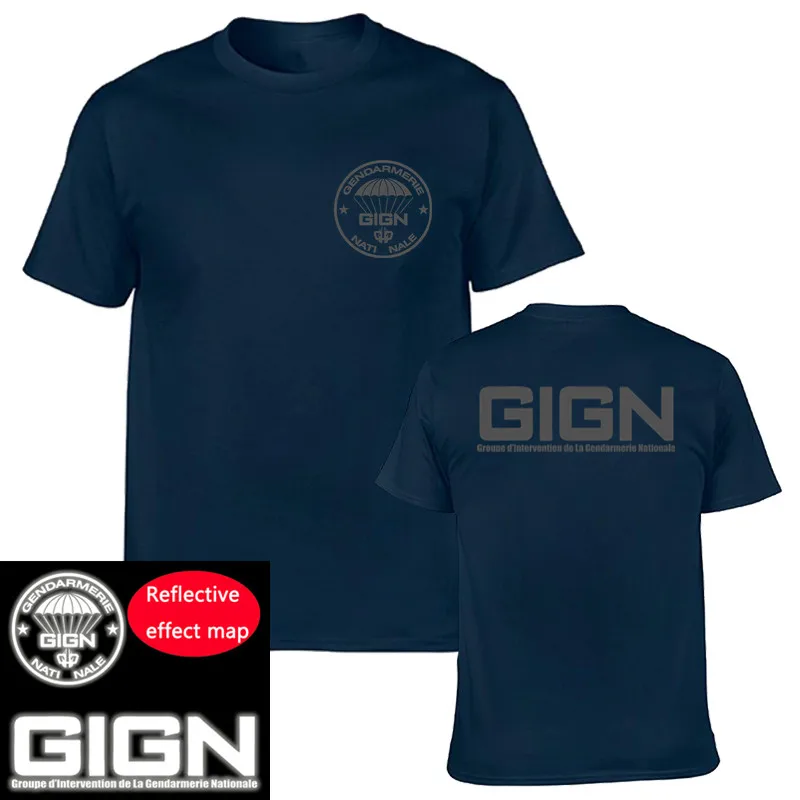 

France French Special Elite Police Forces Unit GIGN Raid BRI ReflectiveT Shirt Tee Mens Tshirt Homme 100% Cotton Tops