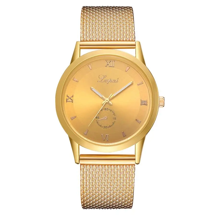 Lvpai Женские повседневные кварцевые силиконовый ремешок аналоговые наручные часы новые модные женские часы роскошные новые B50 - Цвет: Gold