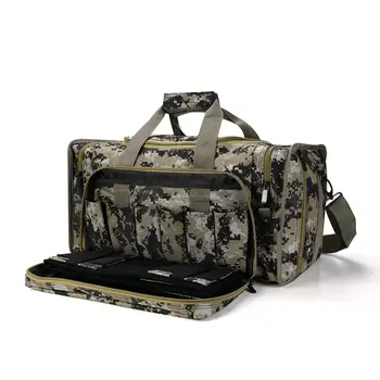 

Tactical Gun Range Bag Shooting Duffle Bags for Handguns Pistols with Lockable Zipper and Heavy Duty Antiskid Feet(Camouflage)