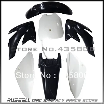 

CRF70 dirt bike plastic kits with 4+3 Black+White available pit bike plastics covers for honda CRF 70