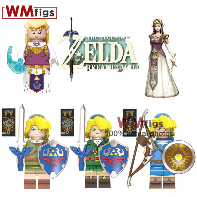 

WM6053 Legoingly The Legend of Zelda Game Princess Zelda Link Shield Sword Archer Model Kit Building Blocks Toys For Children