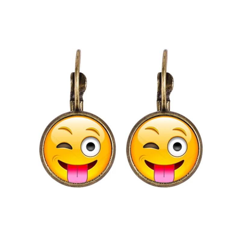 2017 Винтаж серебро Цвет emoji Jewelry Для женщин Интимные аксессуары модные смайлики